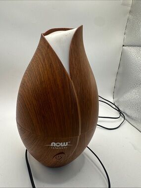 NOW Faux Wood Grain Tulip Ultrasonic Diffuser - Brown